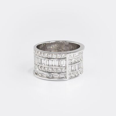 Bague Manhattan or blanc & diamants