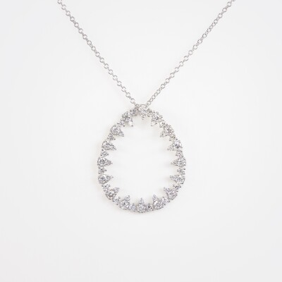 Collier Crépidante or blanc & diamants