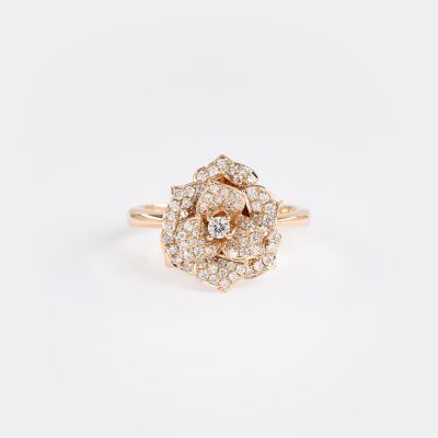 Bague Rosalba or rose & diamants
