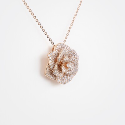 Collier Rosalba or rose & diamants