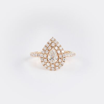 Bague Bermudes or rose & diamants