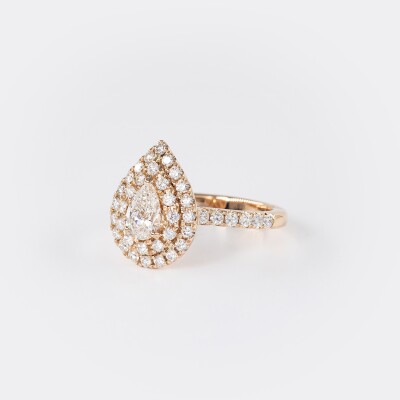 Bague Bermude or rose & diamants