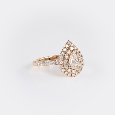 Bague Bermude or rose & diamants