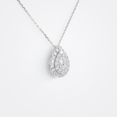 Collier Bermude or blanc & diamants
