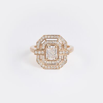 Bague La Diva or rose & diamants