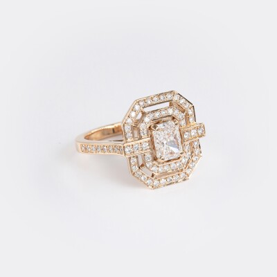 Bague Diva or rose & diamants