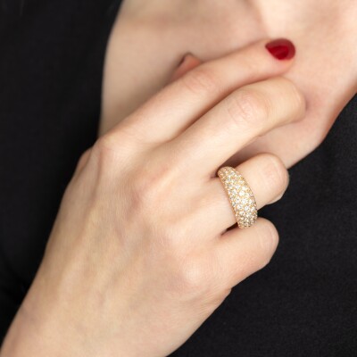 Jonc Sparkles or rose & diamants 