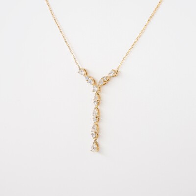 Collier Babylone or jaune & diamants