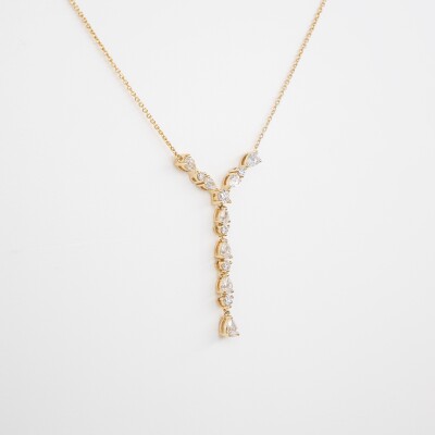 Collier Babylone or jaune & diamants
