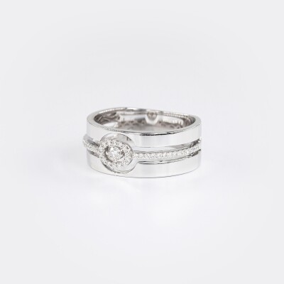 Bague Odyssée or blanc & diamants