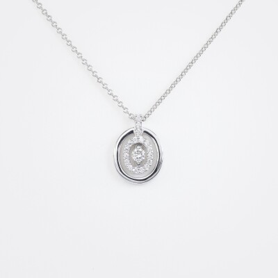Collier Odyssée or blanc & diamants