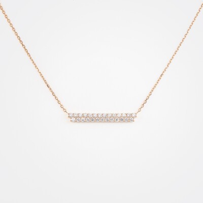 Collier Alizée or rose & diamants