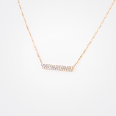 Collier Alizée or rose & diamants