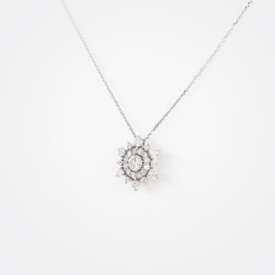Collier Flocon or blanc & diamants