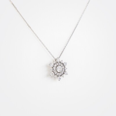 Collier Flocon or blanc & diamants