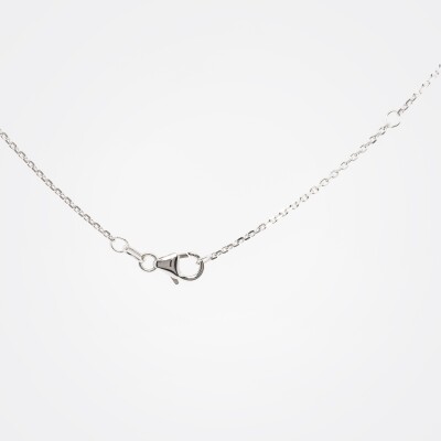 Collier Dame de Trèfle or blanc & diamants