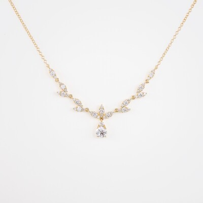 Collier Babylone or jaune & diamants