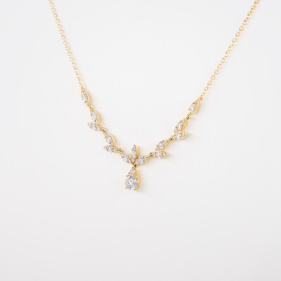 Collier Babylone or jaune & diamants