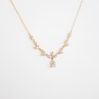 Collier Babylone or jaune & diamants