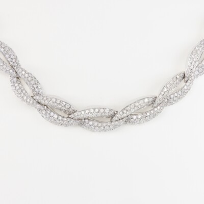 Collier Sparkles or blanc & diamants