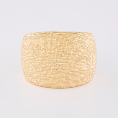 Bague jonc or jaune texturée