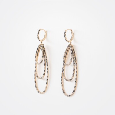 Boucles d'oreilles Crépuscule or rose & diamants