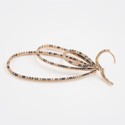 Boucles d'oreilles Crépuscule or rose & diamants