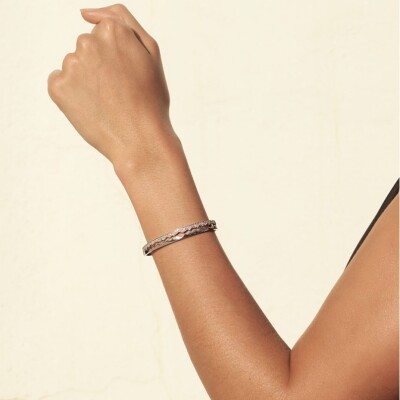 Bracelet Akillis jonc ouvert Capture Light en or blanc et diamant
