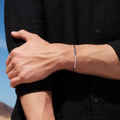 Bracelet Akillis jonc ouvert Capture Light en or blanc et diamant