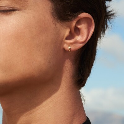 Mono Boucle d'oreille mini créole droite Akillis Capture Light en or jaune