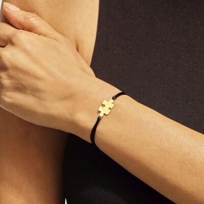 Bracelet sur cordon Akillis Puzzle en or jaune