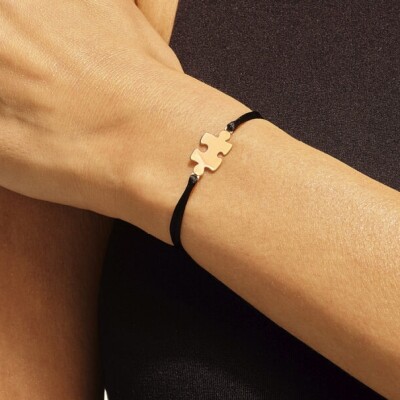 Bracelet sur cordon Akillis Puzzle en or rose