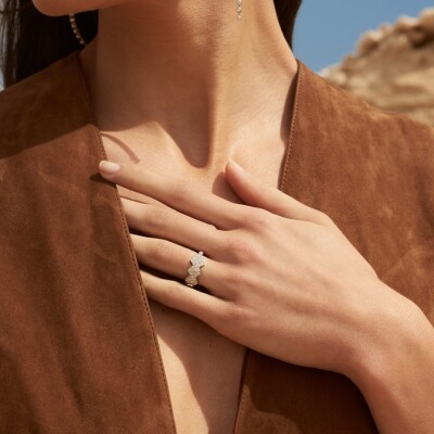 Bague Akillis Python en or blanc et diamants