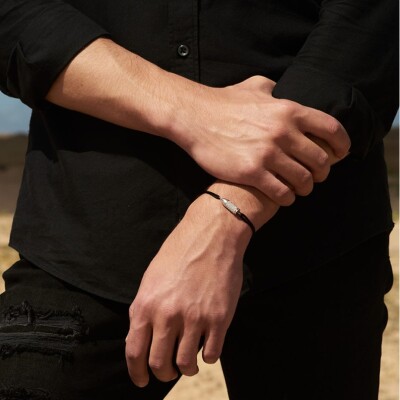 Bracelet Akillis cordon Bang Bang en or rose pavé de diamants