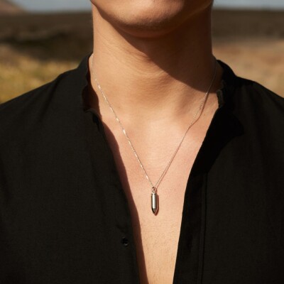 Pendentif Akillis sur chaîne Bang Bang en or blanc