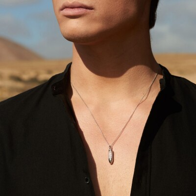 Pendentif Akillis sur chaîne Bang Bang en or rose pavé de diamants