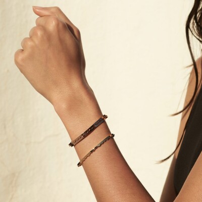 Bracelet Akillis jonc ouvert Capture Light en or rose