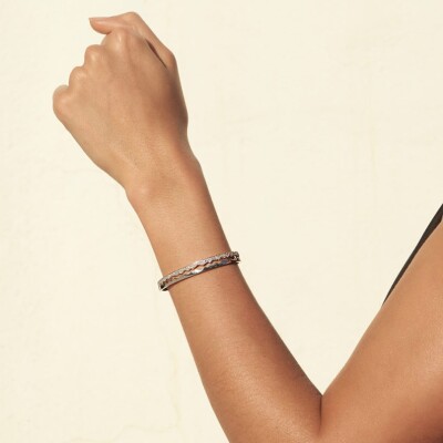 Bracelet Akillis jonc ouvert Capture Light en or jaune et diamant