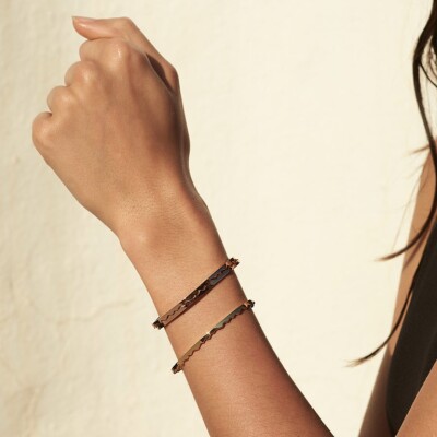 Bracelet Akillis jonc ouvert Capture Light en or rose et diamant