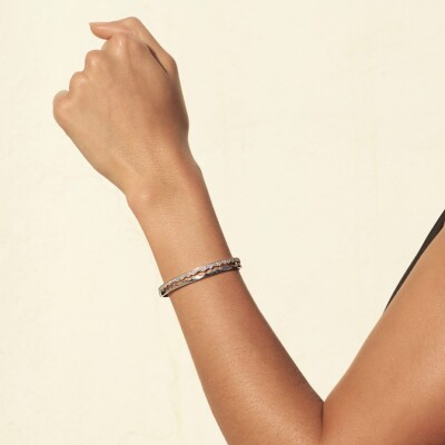 Bracelet Akillis jonc ouvert Capture Light en or jaune et diamant