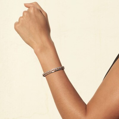 Bracelet Akillis jonc ouvert Capture Light en or blanc et diamant