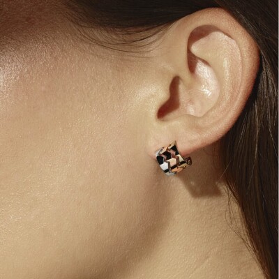 Mono boucle d'oreille Akillis Capture Trilogy en or blanc, or rose et or jaune