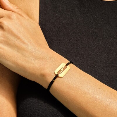 Bracelet sur cordon Akillis Love Tag en or jaune