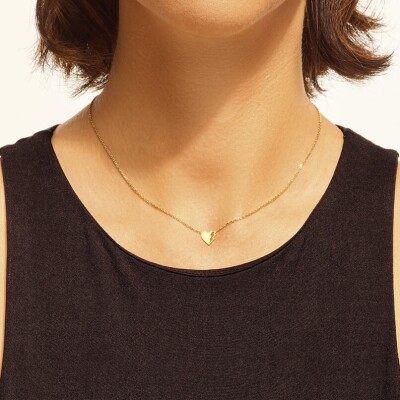 Collier Akillis cœur Love Tag en or jaune