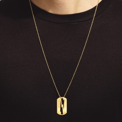 Pendentif sur chaîne Akillis Love Tag en or jaune