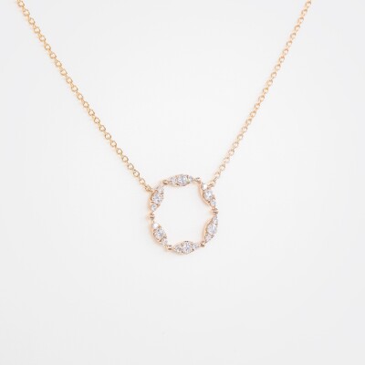 Collier Provence or rose & diamants