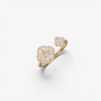 Bague Dame de Trèfle or jaune & diamants