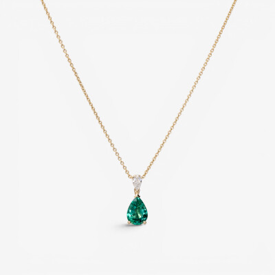 Collier Absolu or jaune, émeraude & diamants