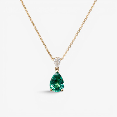 Collier Absolu or jaune, émeraude & diamants