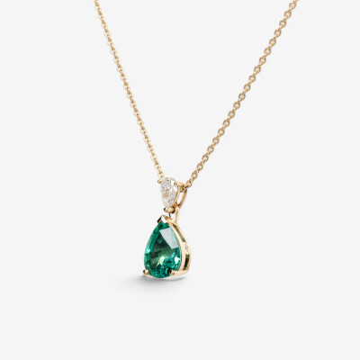 Collier Absolu or jaune, émeraude & diamants
